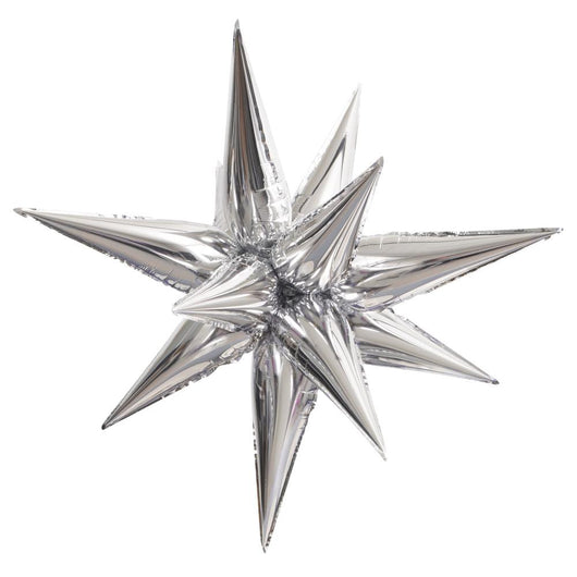 Silver 12 Point 3D Star Foil Balloon - Large