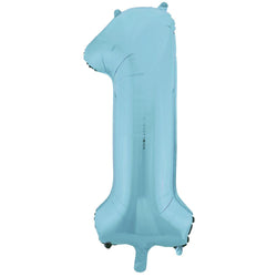 Powder Blue Number 1 Shaped Foil Balloon 34