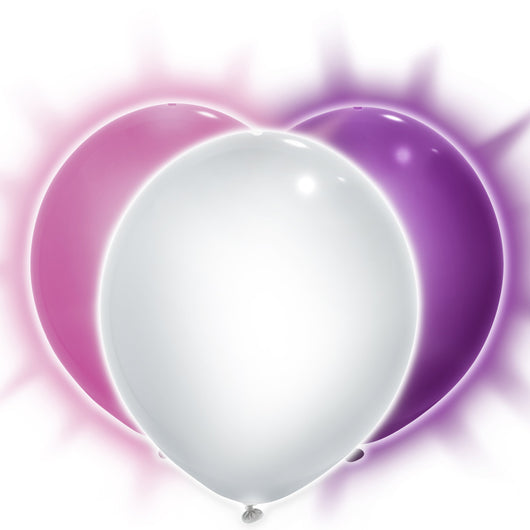 Pink, Purple & White Light Up Balloons 9