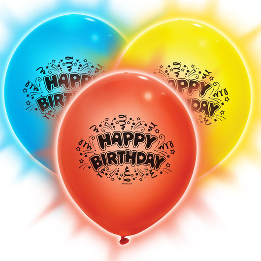 Primary Happy Birthday Light Up Balloons 9