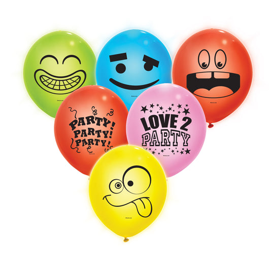 Party Mix Assorted Latex and Light Up Balloons, 50ct