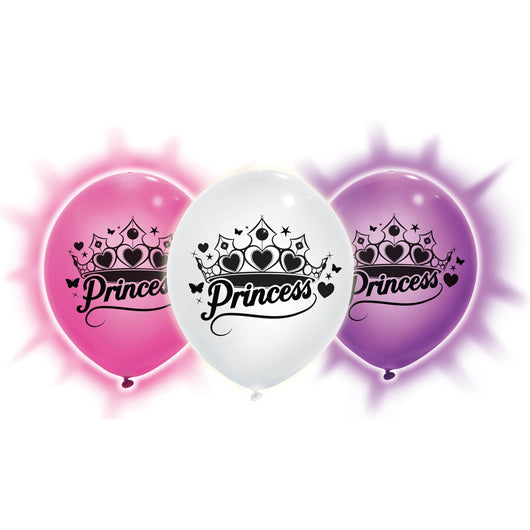 Princess Assorted Light Up Balloons, 5ct