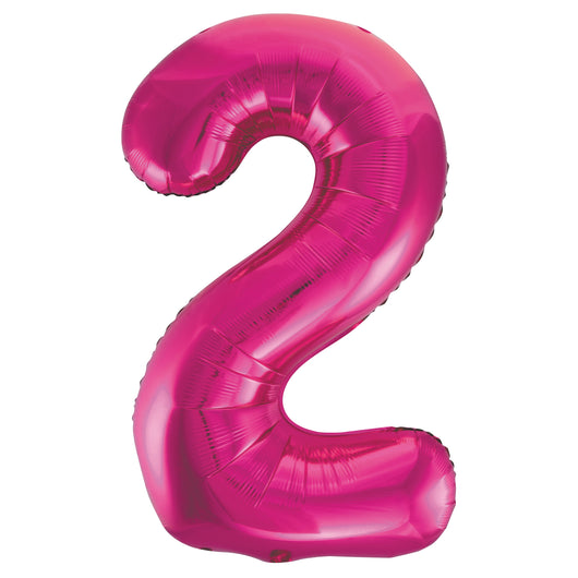 Pink Number 2 Shaped Foil Balloon 34