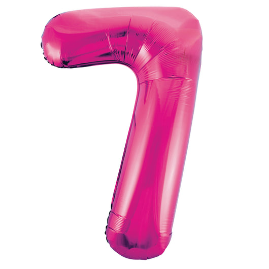 Pink Number 7 Shaped Foil Balloon 34