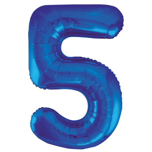 Blue Number 5 Shaped Foil Balloon 34