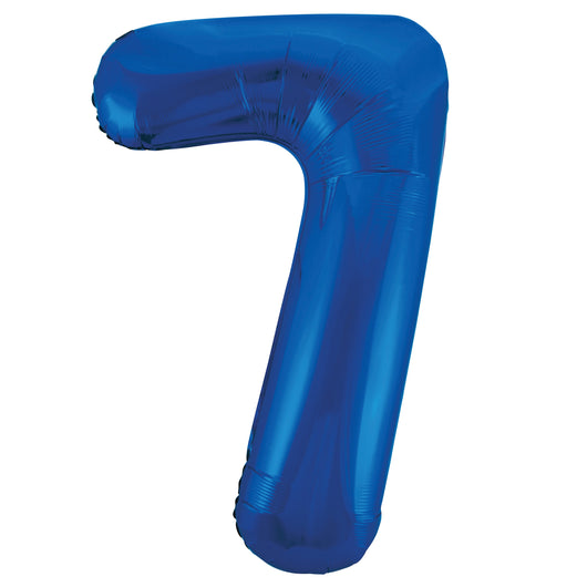 Blue Number 7 Shaped Foil Balloon 34