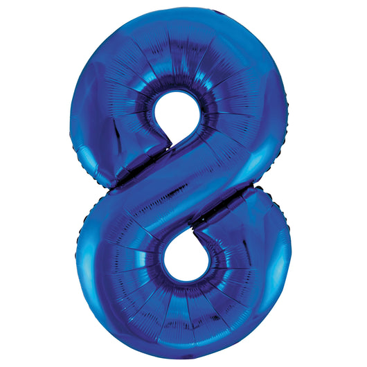 Blue Number 8 Shaped Foil Balloon 34