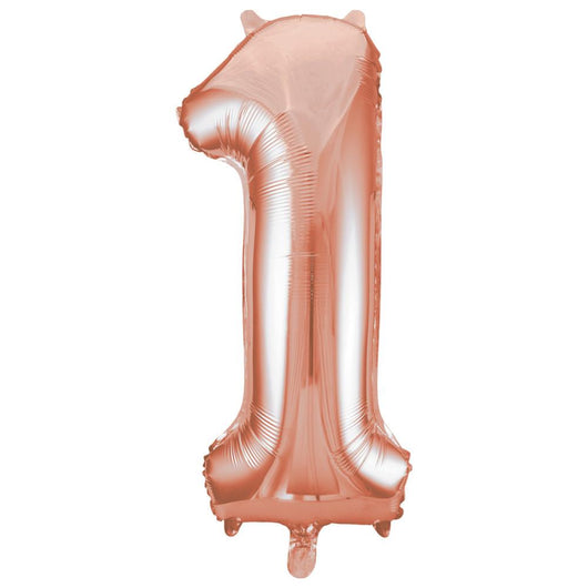 Rose Gold Number 1 Shaped Foil Balloon 34