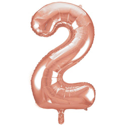 Rose Gold Number 2 Shaped Foil Balloon 34