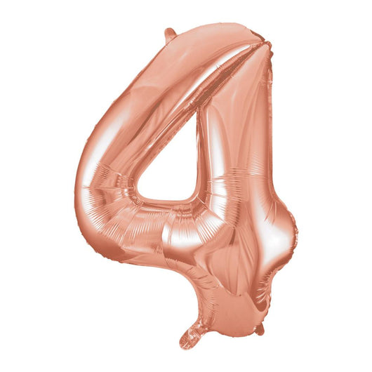 Rose Gold Number 4 Shaped Foil Balloon 34