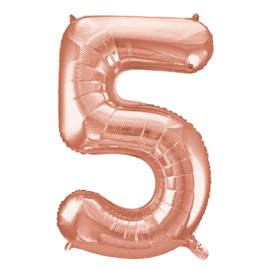 Rose Gold Number 5 Shaped Foil Balloon 34