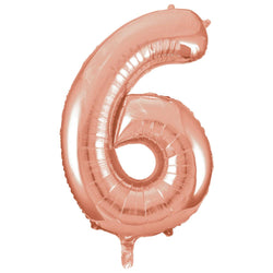 Rose Gold Number 6 Shaped Foil Balloon 34