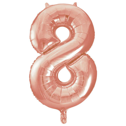 Rose Gold Number 8 Shaped Foil Balloon 34
