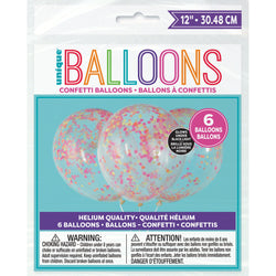 Clear Latex Balloons with Neon Confetti 12
