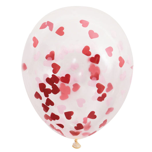 Clear Latex Balloons with Heart-Shaped Confetti 16