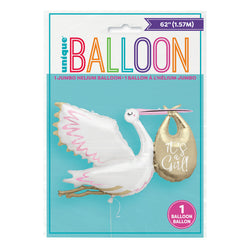 Stork It's a Girl Giant Foil Balloon 62