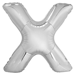 Silver Letter X Shaped Foil Balloon 34