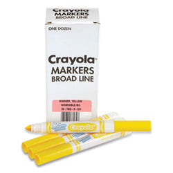 Crayola Bulk Ultra-Clean Washable Markers, Conical Tip, 12 per box - Yellow (6)