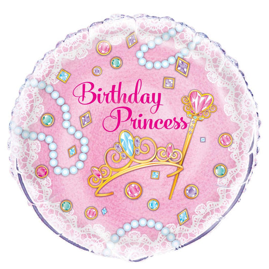 Pink Princess Round Foil Balloon 18