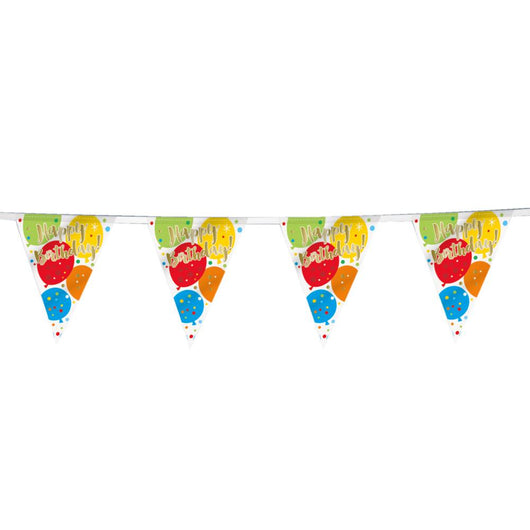 Glitzy Gold Birthday Flag Banner, 12 ft