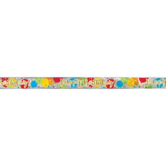 Foil Glitzy Gold Birthday Banner, 12 ft