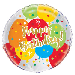 Glitzy Gold Birthday Round Foil Balloon 18