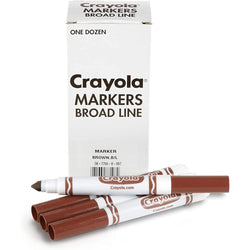 Crayola Bulk Ultra-Clean Washable Markers, Conical Tip, 12 per box - Brown (6)