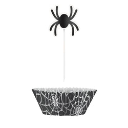 Black Spider Web Cupcake Kit, 24pc