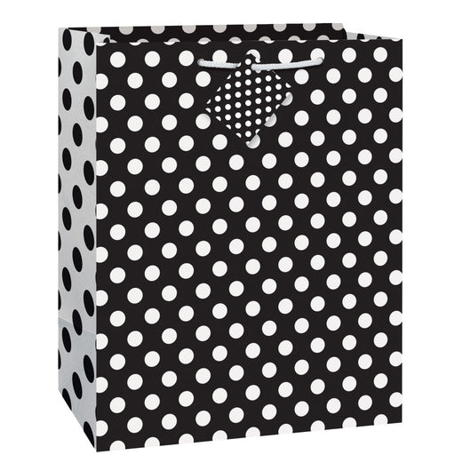Midnight Black Dots Large Gift Bag