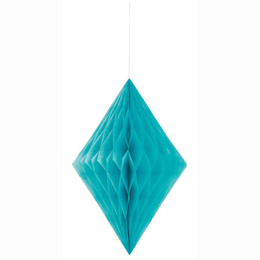 Caribbean Teal Diamond Tissue Paper Decoration, 14