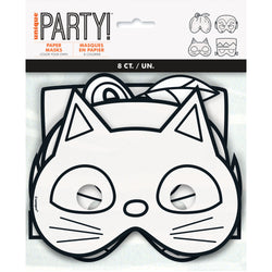 Color Your Own Halloween Paper Masks, 8ct