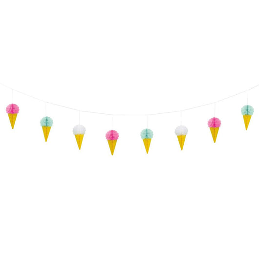 Honeycomb Ice Cream Garland, 7 ft