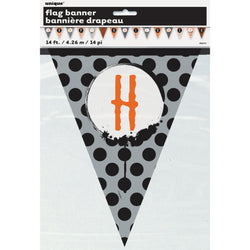 Happy Halloween Patterned Paper Flag Banner, 14 Ft