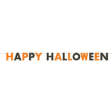 Glitter Orange and Black Happy Halloween Banner