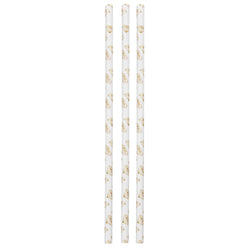 Gold Diamond Print Paper Straws, 10ct