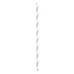 Lavender Striped Paper Straws, 10ct