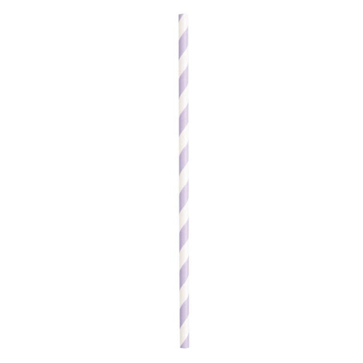 Lavender Striped Paper Straws, 10ct