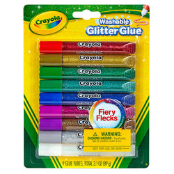 Crayola Washable Glitter Glue, Fiery Flecks 9ct. (12)