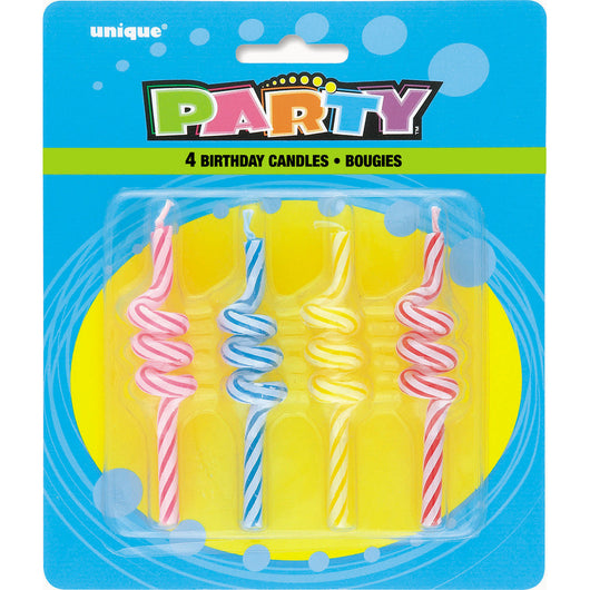 Strip Coil Birthday Candles, 4ct