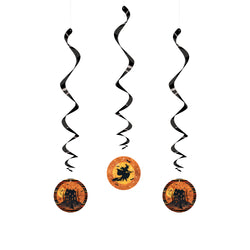 Full Moon Halloween Hanging Swirl Decorations, 26