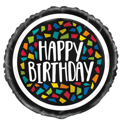 Colorful Mosaic Birthday Round Foil Balloon 18