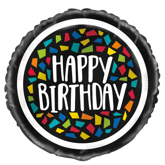 Colorful Mosaic Birthday Round Foil Balloon 18
