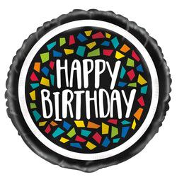 Colorful Mosaic Birthday Round Foil Balloon 18
