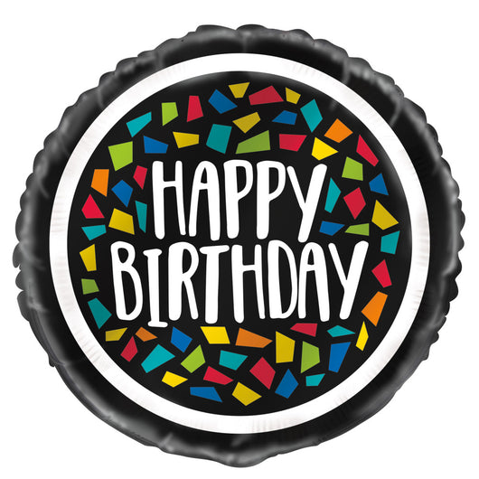 Colorful Mosaic Birthday Round Foil Balloon 18
