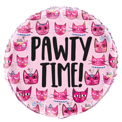 Pink Cat Round Foil Balloon 18