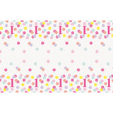 Pink Dots 1st Birthday Rectangular Plastic Table Cover, 54"x84"