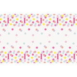 Pink Dots 1st Birthday Rectangular Plastic Table Cover, 54"x84"