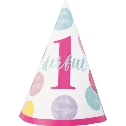 Pink Dots 1st Birthday Baby Hat
