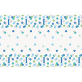 Blue Dots 1st Birthday Rectangular Plastic Table Cover, 54"x84"