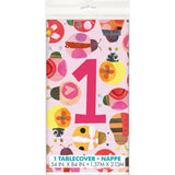 Ladybug 1st Birthday Rectangular Plastic Table Cover, 54"x84"